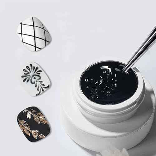 Solid 3d Nail Sculpting Gel For Nail Art, 3d Nail Art Gel Multifunctional 3d Molding For Nails Salon Home DIY (Black)