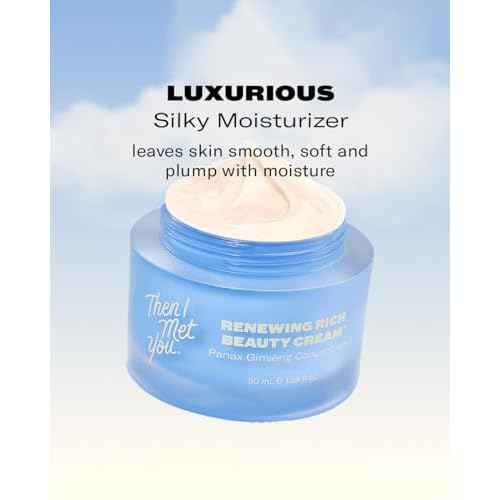 Then I Met You Renewing Rich Beauty Cream, Deep Hydration Korean Moisturizer with Quad Ginseng Complex, Fast Absorbing Vegan-Cruelty-Free Plant-Based Antioxidant, Alcohol Free Skincare for Exfoliated