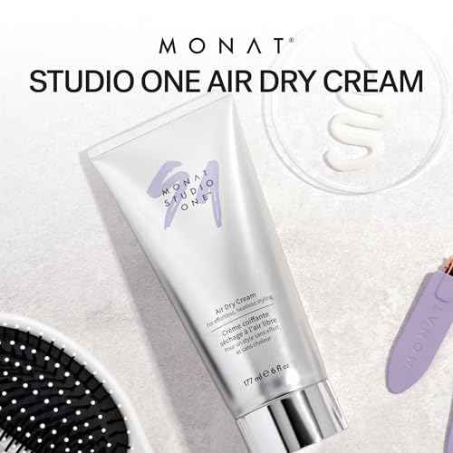 MONAT STUDIO ONE¢â Air Dry Cream - Soft, Hair Styling Cream for touchable hold and Humidity Protection. Hair Frizz Control for All-Hair Types and no heat needed - Net Wt. 177 ml / 6 fl. oz.
