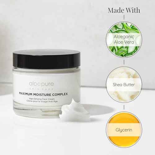 Aloette Maximum Moisture Anti-Aging Face Cream - Age Defying Anti-Wrinkle Facial Cream with Moisturizing Shea Butter & Aloe Vera - Hydrating Moisturizer for Fine Lines & Wrinkles - All Skin Types