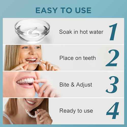 Mouth Guard for Grinding Teeth at Night: Night Guards for Teeth Clenching Custom Fit for Nighttime Protection 4 Pack + 20 Cleansing Tablets
