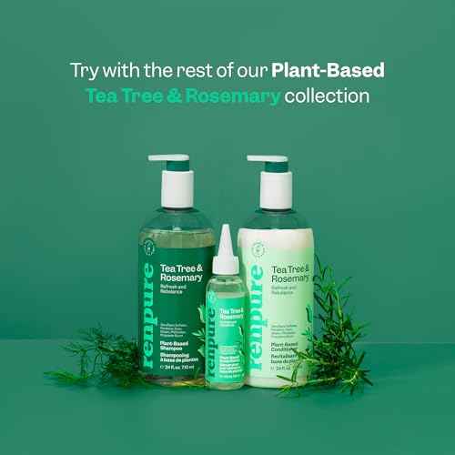 Renpure Tea Tree & Rosemary Scalp Serum, Plant-Based - Refreshing & Rebalancing - For Moisturized, Soft Hair - For Oily/Normal Hair- Tea Tree Leaf Oil, Rosemary Leaf Extract - 4 Fl Oz