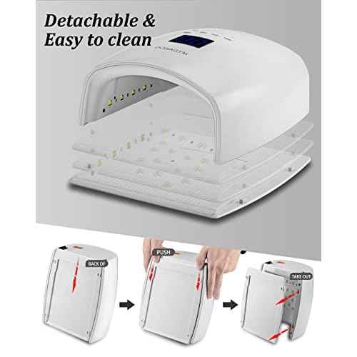 UV LED Nail Lamp, Cordless Gel Polish Dryer for Professional Gel Manicures - White