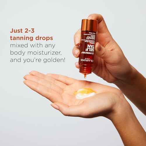 Clarins Self Tanning Body Booster | Self Tanning Drops For Body To Mix With Moisturizer | Natural, Long-Lasting, Streak-Free, Buildable Tan | Hydrates | Non-Staining | 99% Natural Ingredients | 1 Oz