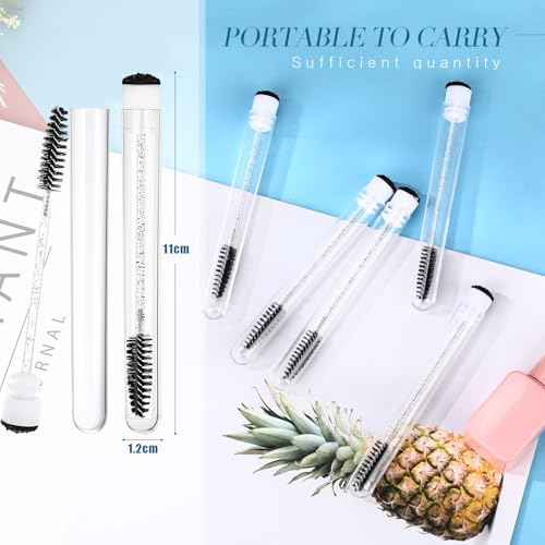 Patelai 80 Pieces Disposable Mascara Brushes Tubes Set, 40 Pcs Empty Mascara Wand Tube with 40 Pcs Eyelash Brush Makeup Tool for Eyelash Extension (Black Sequins Style)