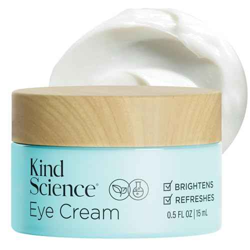 Kind Science by Ellen DeGeneres Eye Cream - Under Eye Cream for Wrinkles Noticably Smooths & Moisturizes - Anti Aging with Hyaluronuic Acid, Vitamin C - Fragrance Free, Paraben Free, 0.5 fl oz