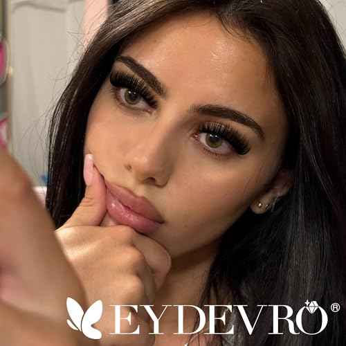 EYDEVRO Lash Clusters 80D100D Volume Eyelash Clusters 280 Pcs Left/Right Individual Lashes D Curvature Thick Cluster Lashes Cluster Eyelash Extensions DIY Lash Extensions at Home