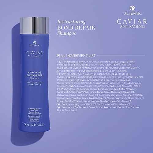 Alterna CAVIAR Anti-Aging Restructuring Bond Repair Shampoo | For Brittle, Damaged and Split Ends | Repairs, Strengthens & Protects Damaged Hair | Sulfate Free