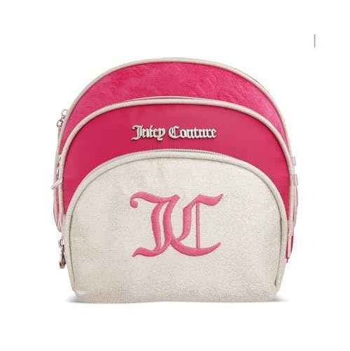 Juicy Couture White Pink Makeup Bag Cosmetics Organizer Travel Essentials Clutch Coin Purse Textured Three Piece Set