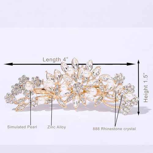Crystal Rhinestone Pearl Hair Comb Gold Wedding Bridal Hair Pins Accessory