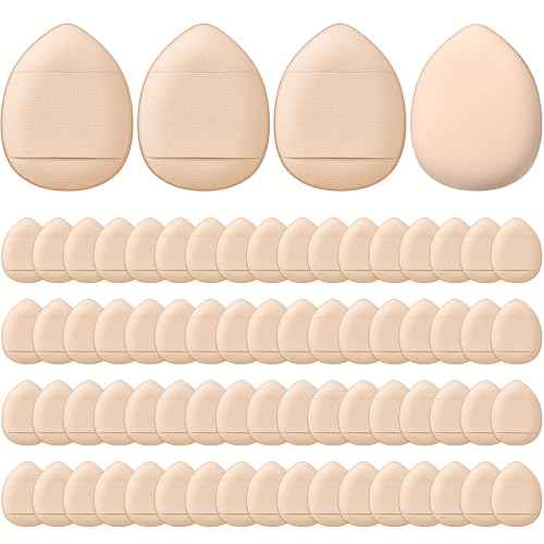 Gerrii 72 Pcs Finger Powder Puff Mini Makeup Sponge Soft Beauty Makeup Blender Puff for Foundation, Face Powder, Under Eye Setting, Concealer, Repair Cream, Cosmetic Tool (Skin Color)