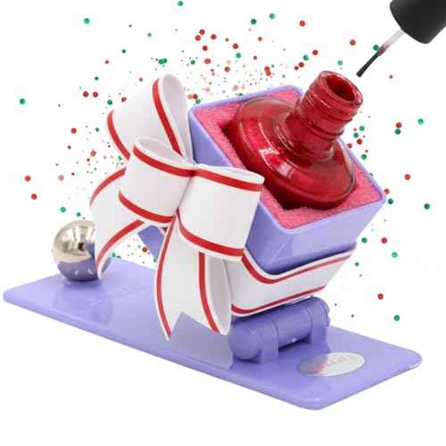 Nail Polish Holder - Anti-Spill Nail Polish Organizer Case-Nail Care Products with Rubber Pad Grippy Bottom & Wide Stable Base-Nail Polish Holder and Organizer for Mani/Pedi, Nail Art Tools (Purple)