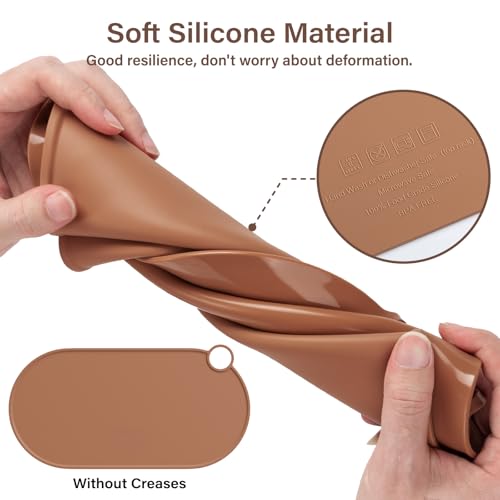 Noverlife Silicone Makeup Mat, Heat Resistant Vanity Protector Mat, Large Curling Iron Pad Protector for Vanity Top, No Slip Hot Tools Mat, Foldable Vanity Mat for Makeup Hair Styling Tool, 19.6"x9.8"