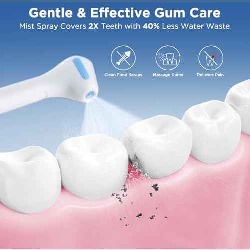 Replacement Heads for Waterpik, Gentle Mist Tech for Sensitive Gums, Replacement Tips for Waterpik Water Flosser, 70¡Æ Wide Spray for Efficient Deep Cleaning(4 Mist Tips)