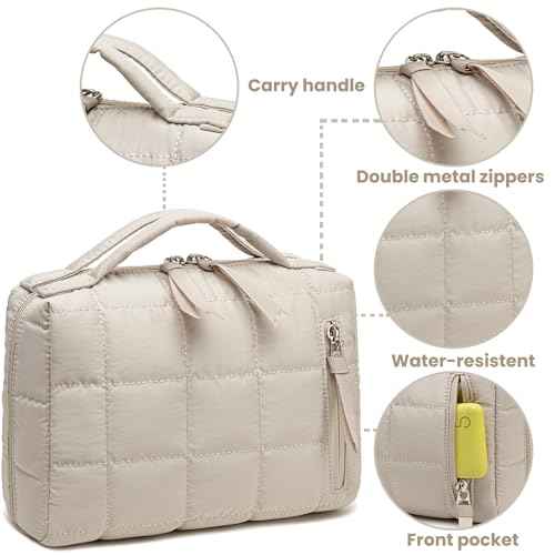 Bluboon Makeup Bag Zipper Pouch Travel Portable Cosmetic Bag Organizer for Women and Girls