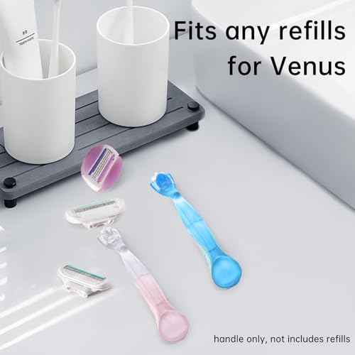 2 Pack Replacement Razor Handle Compatible with Venus only, Pink