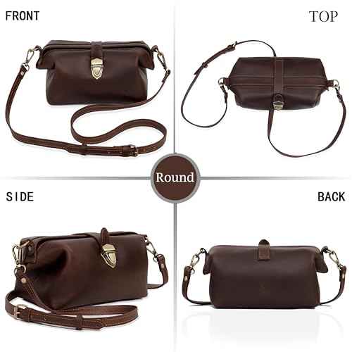Premium Leather Cosmetic Bag for Women ? Large Capacity Travel Makeup Organizer Pouch with Handle & Shoulder Strap, Vanity Makeup Case, Durable Leather Bag & Cosmetic Organizer For Travel - Brown