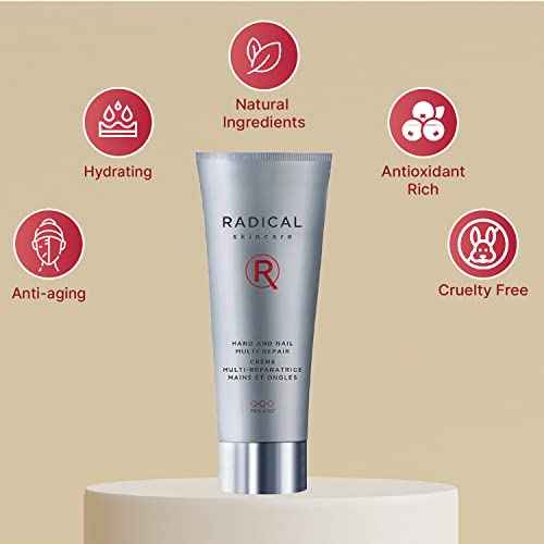 Radical Skincare Hand & Nail Multi Repair Creme - Provide Moisture & Fight Aging | Strengthens Nails & Cuticles | For All Skin Types Including Sensitive Skin | Cruelty & Paraben Free (2.5 oz, 2 Pack)