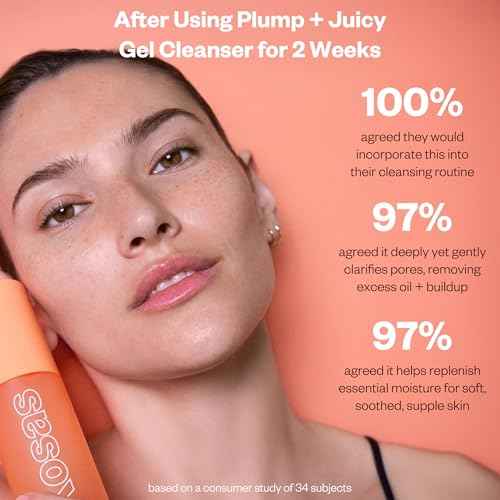 Kosas Plump + Juicy Comfy Clean Gel Cleanser ?Hydrating Face Wash for All Skin Types, Deep Clean & Moisturize, Soap & Sulfate Free, with Hyaluronic Acid, Panthenol & Beta Glucan?