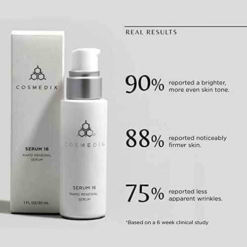 COSMEDIX - Serum 16 Rapid Renewal Serum - For All Skin Types - Boosting Skin's Natural Radiance - Smooths Lines and Wrinkles - Includes Vitamin E and Hydration Boost - Moisture-Rich