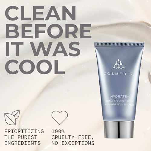 COSMEDIX Hydrate Plus Sunscreen with Broad Spectrum SPF 17 - Moisturizing Face & Body Sun Screen for Travel & Daily Skin Care - Sunblock for Skin Elasticity, Dewy & Radiant Glow, No White Cast
