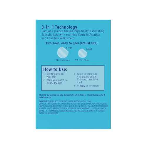 Differin 10% Benzoyl Peroxide Cleanser and Patch Set: 36 Power Patches, 18 large and 18 small patches for acne-prone skin and Acne Foaming Cleanser with 10% BPO Acne Treatment