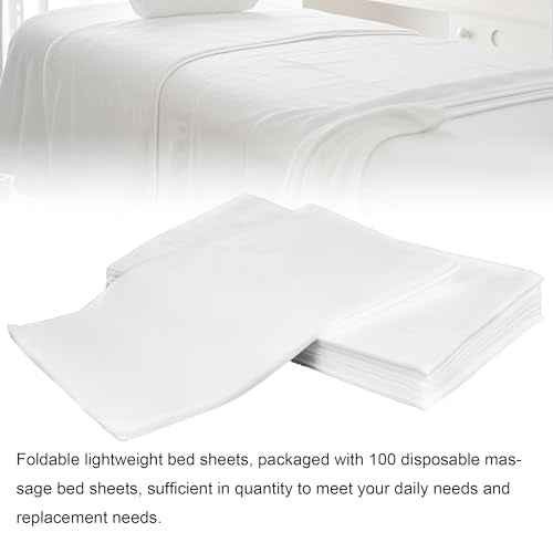 100 Pack 31" x 71" Disposable Non-Woven Massage Table Bed Covers - 2-Ply Waterproof Spa Sheets for Facial, Tattoo & Waxing.