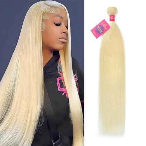 613 Bundle Human Hair 32 Inch Straight Blonde 1 Bundle Human Hair 14A Grade 100% Unprocessed Brazilian Virgin 613 Straight 1 Bundle