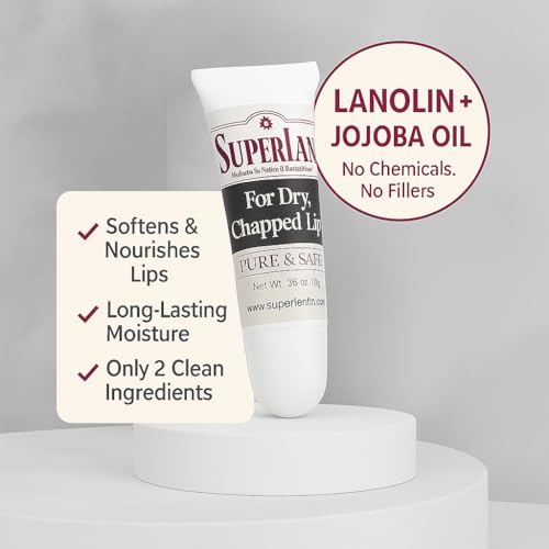 Lanolin Lip Balm 3 pack - Lip Repair for Hot/Dry Weather - Natural Lanolin Nipple Cream - Lip Moisturizer for cracked lips - Hydrating lip care - Ultra pure jojoba oil - Kosher chap stick (1.05 oz)