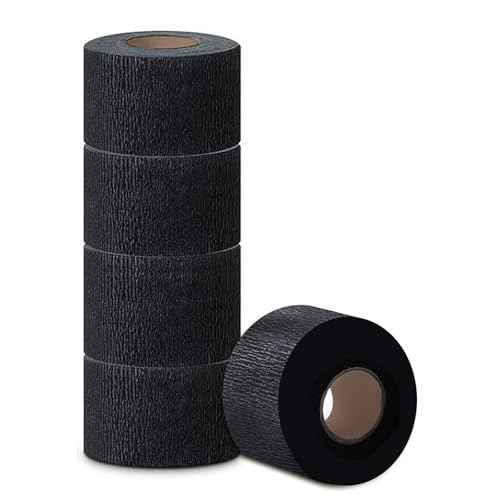 Neck Strips Barber Accessories Professional, Barber Supplies 5 Rolls & 500 Strips, Disposable Barber Neck Strip, Barber Neck Tape for Hair Cutting, Barber Shop Stuff, Black