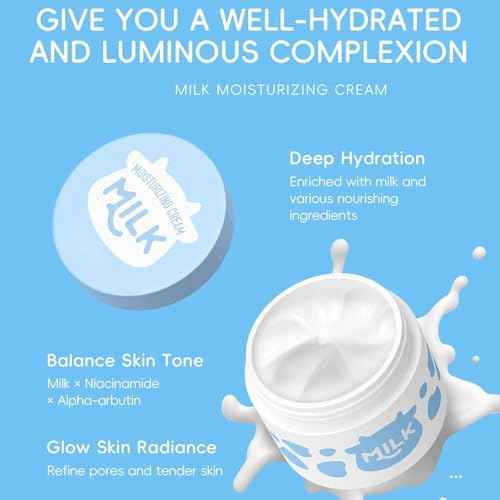 Milk Skincare Set, Milk Skin Care Products Skin Care For Teens 10-12, Natural Milk Extract Girls Skin Care For Kids Age 8-12, Travel Size Skin Care Set, Skincare For Girls 10-12, Teen Skin Care