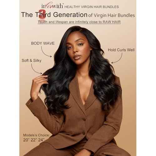 inlovwith Body Wave Bundles Human Hair, 100% Unprocessed Brazilian Virgin Hair, Selected Healthy Human Hair Bundles for Women(Single Bundle, 24 Inches)