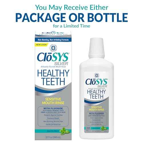 Closys Healthy Teeth Anti-Cavity Oral Rinse Mouthwash with Fluoride, Non-Burning, Non-Irritating – 32 Fl Oz (Twin Pack)