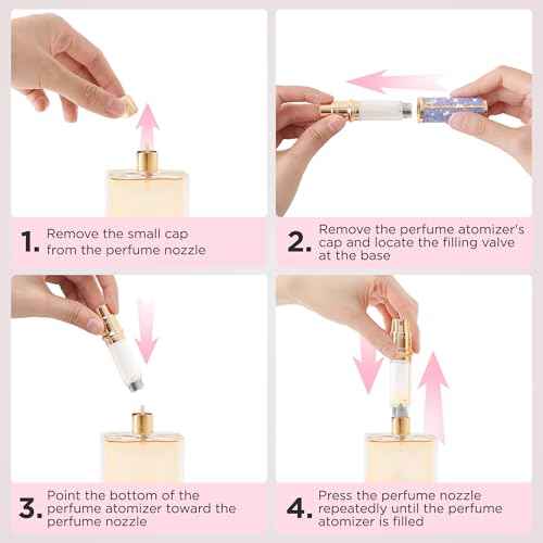 Travel Perfume Bottle Refillable, Sparkle Perfume Atomizer Leak-Proof Portable 5ML Mini Empty Atomizer Sprayer Bottle for Traveling and Outgoing (Purple, 5ML)
