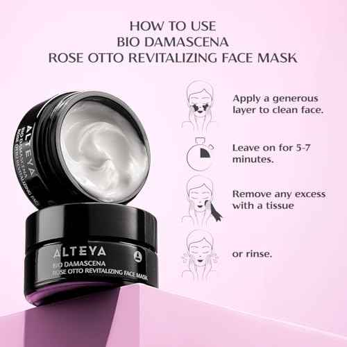 Alteya Organics Bio Damascena Revitalizing Face Mask with Bulgarian Rose Essential Oil (Rose Otto), Ectoin and Bisabolol - Certified Organic - 1.7 Fl Oz/50mL