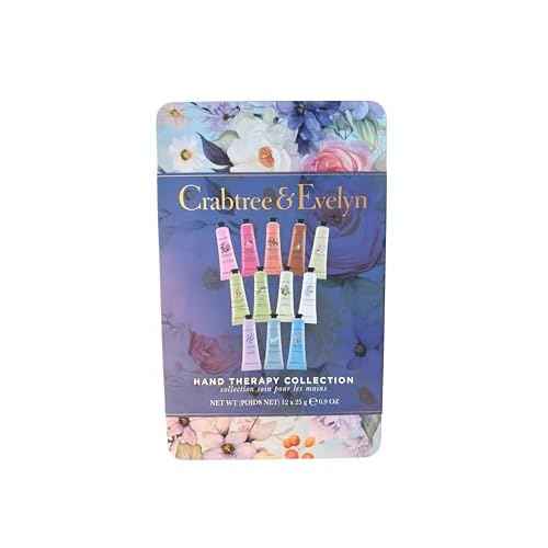 Crabtree & Evelyn 12-Piece Hand Therapy Collection with Collectible Tin (Cornflower Blue Floral, 12)