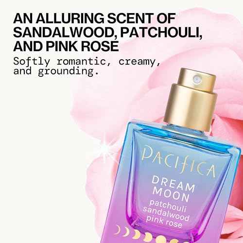 Pacifica Dream Moon Womens Spray Perfume 1 fl oz ? Long-Lasting Floral Woody Fragrance for Her - Rose, Patchouli, Sandalwood ? 100% Vegan, Cruelty-Free, Phthalate-Free Fragrance