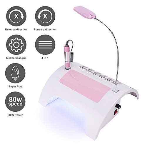 Nail Dust Collector Nail Lamp 60W Multifunctional Nail Polishing Machine with Light Pillow for Manicure Organic Nails US Plug 110-240V