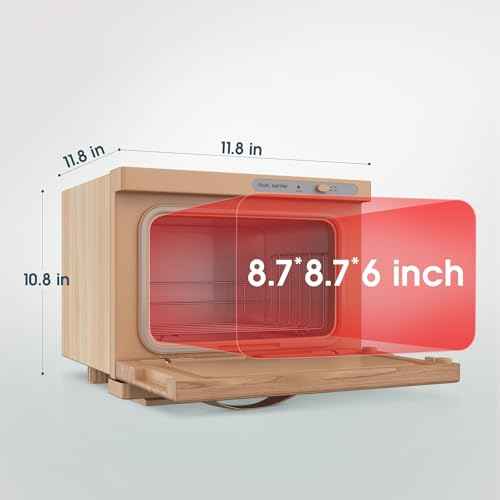 Towel Warmer Cabinet, 8L Hot Spa Small Towel Warmer Heating Use for Facial Spa, Hair Beauty, Salon Equipment and Home - Wood