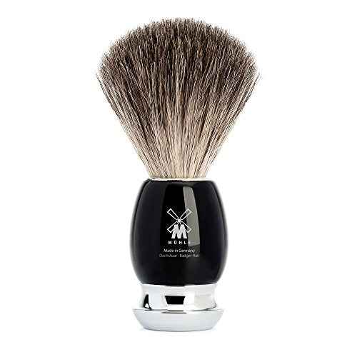 M?HLE VIVO Black Resin Pure Badger Shaving Brush - Luxury Shave Brush for Men, Rich Lather