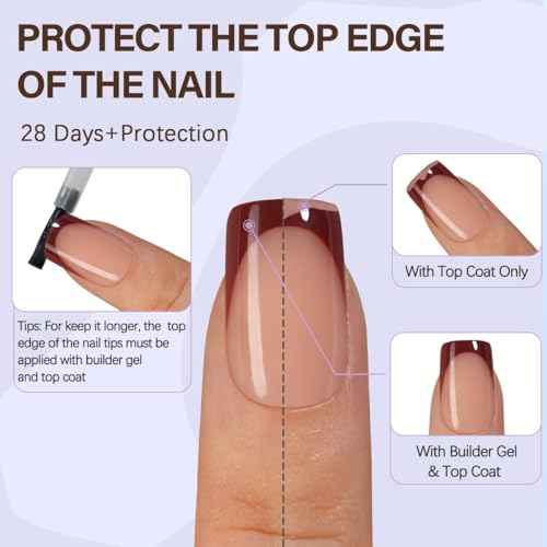 Misssix XBASICTIPS French Tip Press On Nails, 150Pcs French Gel Nail Tips Short Square, Soft Gel Pre-shaped No Need to File 3 in 1 Tips, Fake Nails for Nail Art DIY Extension Designs 15 Sizes