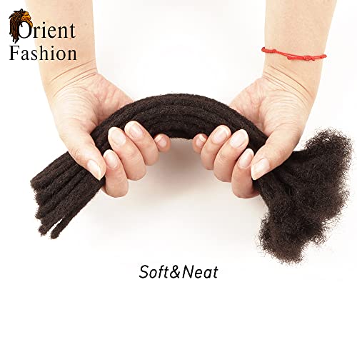 Orientfashion Human Hair Dreadlock Extensions,Locs Extensions Human Hair(6inch 0.6cm 10locs,1b)