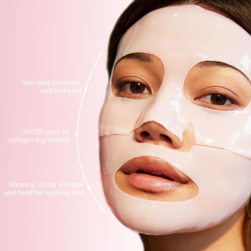 4 Pack Bio-Collagen Face Mask, Deep Hydrating Overnight Hydrogel Mask, Women's Skincare Facial Treatments & Masks, Pore Minimizing, Elasticity Improvement
