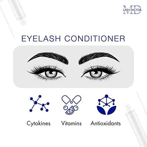 MD Lash Factor Eyelash Conditioner ? 0.1 fl oz, 3-Month Supply ? Daily Lash Serum with Peptides and Biotin for Thicker Lashes