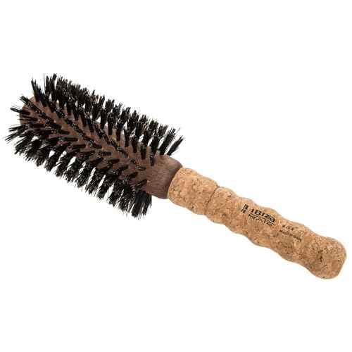 Ibiza Hair Boar Bristle Round Brush (G Series) | Hybrid Swirled Boar & Carbon Fiber Nylon Bristles with Cork Handle | Adds Shine & Texture for Medium to Long Styles