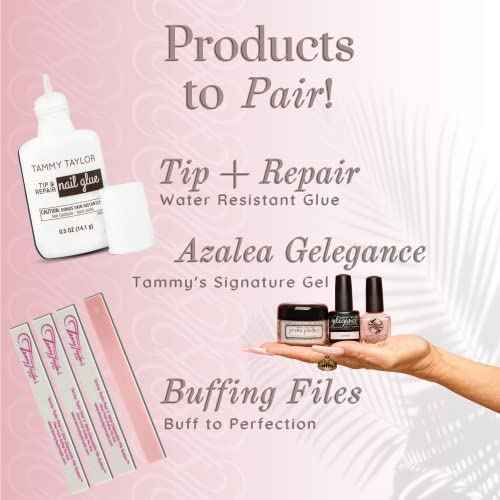 Tammy Taylor Natural Square Nail Tip Extensions, Full Coverage, Natural Lightweight, Long Lasting, Salon Grade Professional Pre Etched Acrylic Nail Tips, Well Less Fake Nails (100 count)