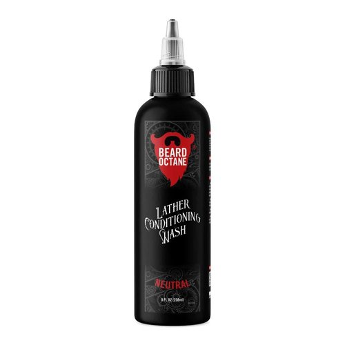 Beard Octane: Neutral Beard Wash Shampoo - 8 fl. oz. - Water-Based With All-Natural Ingredients for Non-Stripping, Deep Cleanse - Handcrafted in the USA