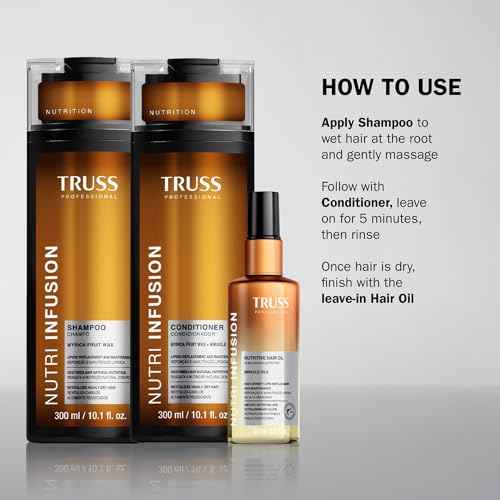 TRUSS Nutri Infusion Hair Oil for Damaged Hair - Hydrating, Anti-Frizz Finishing Oil - Provides Deep Nourishment, Heat Protection and Shine (2 fl oz)
