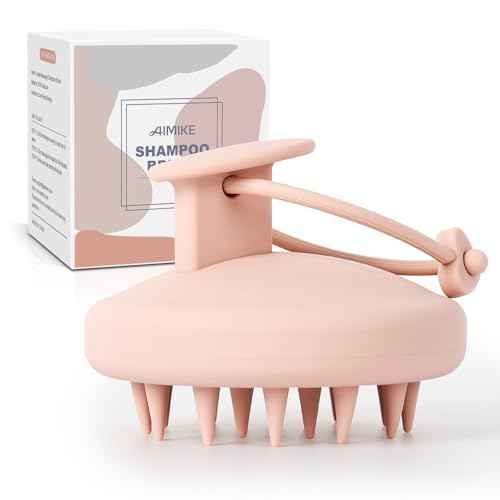 AIMIKE Scalp Massager - Silicone Shampoo Brush for Hair, Dandruff Removal & Hair Growth Stimulator - Exfoliator for Dry & Wet Scalp