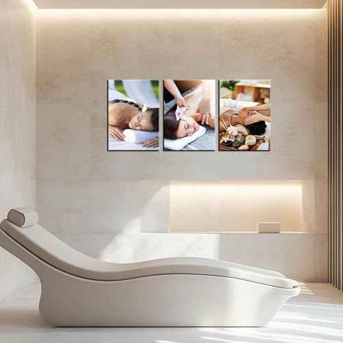 Spa Massage Wall Art Health Beauty Picture Spa Salon Wall Decor Massage Poster Spa Studio Salon Decoration Health Beauty Painting for Beauty Salon Clinic Canvas Printings Framed Ready to Hang(48''Wx22''H)